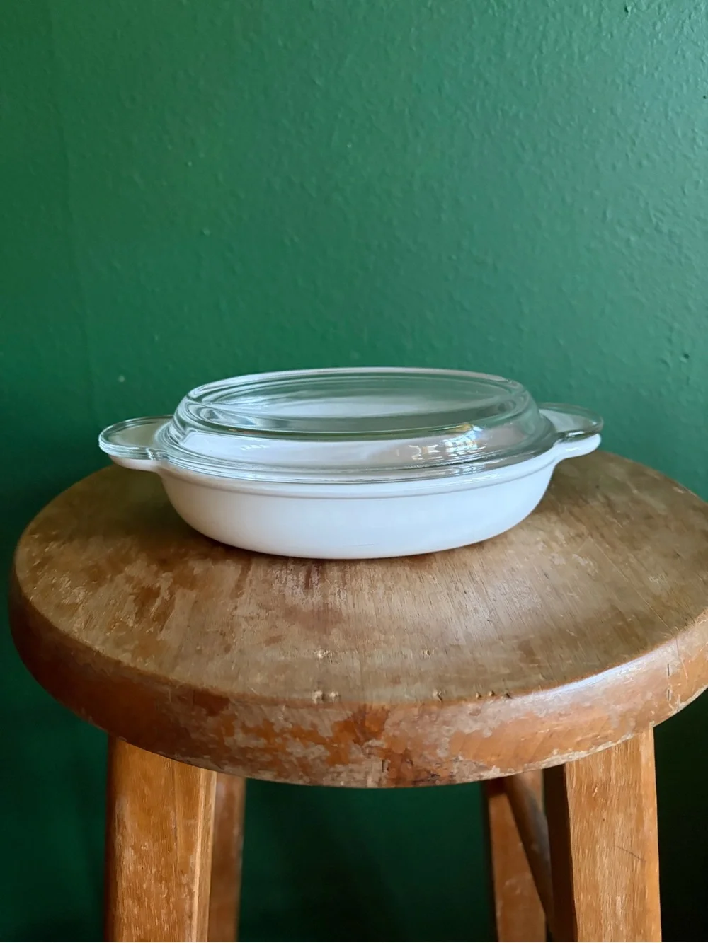 Pyrex Visions mini Casserole Dish V-14-B in White w/ Lid